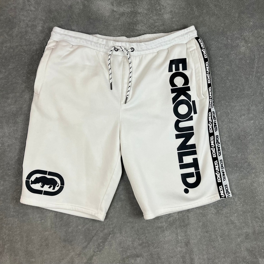 Ecko Unltd‎ Sweat Shirts Mens 2X White Spellout Large Graphic Streetwear